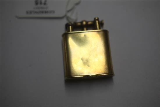 A Dunhill 14ct gold lighter, 47mm.